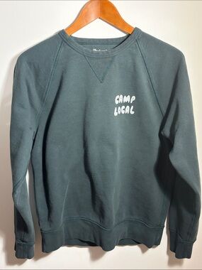 Madewell Camp Local Graphic Crewneck Sweatshirt Small Green